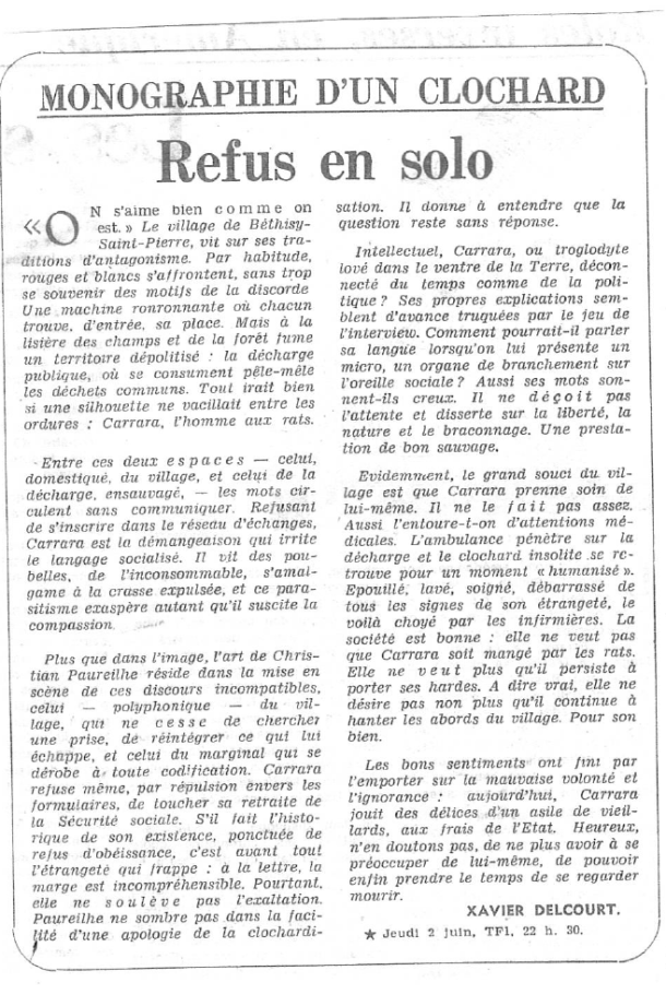 Clochard article le monde